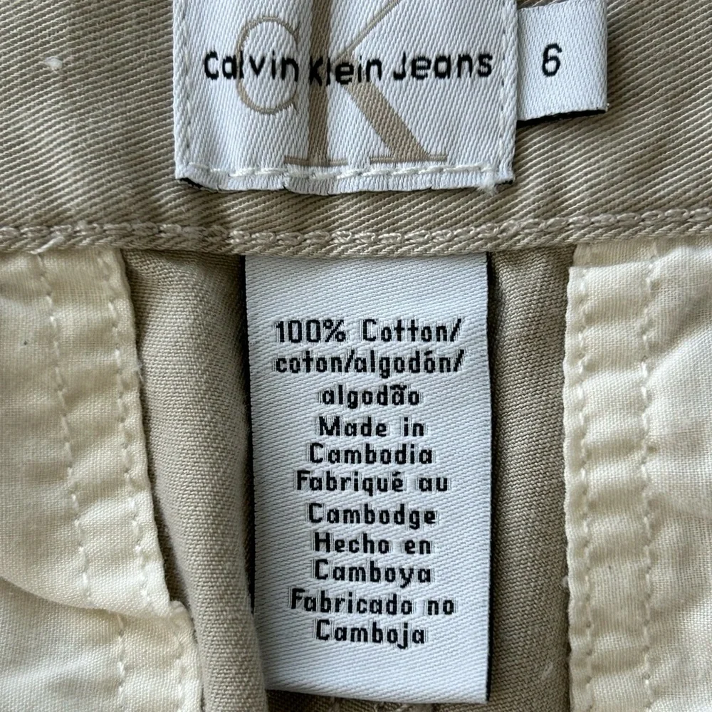 90s Calvin Klein Khaki Cargo Shorts Vintage Y2K Cotton Casual Minimalist Tan